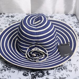 Navy and White Striped Women's Sun Hat